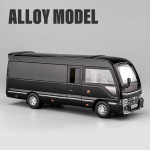 1/32 Toyota Coaster sulamist bussid auto survevalu metallist reisijate bussid automudelid, heli- ja valgussimulatsioonid, laste m&auml;nguasjad kingitus must