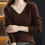 Slim Fit Naiste Pulloverid Kampsunid Aluss&auml;rgid S&uuml;gis ja Talv Uus V-kaelusega Kootud Kampsun Pikkade Varrukatega &Uuml;hev&auml;rvilised Kudumid Riided 28502 S orion i v&auml;rv