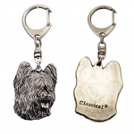 Briard, Berger de Brie - Silver-plated key ring with a dog in a gift box, handbag decoration, backpack pendant by Art-Dog brand