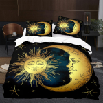3D Prinditud P&auml;ike Kuu Voodipesu Komplekt Head &Ouml;&ouml;d Teema Sulet&auml;idisega Tekikott ja Padjap&uuml;&uuml;r 2/3tk Kuningas Kuninganna Voodi K&otilde;ik Suurused Tekikoti Komplekt Baby 100x135cm