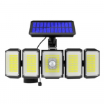 60W 5 peaga p&auml;ikeselamp 300 LED-iga ere liikumisanduriga seinavalgusti puldiga terrassile, aeda, hoovi, t&auml;navavalgustuseks no remote control