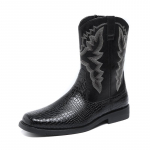 Brogue Shoes Meeste krokodillimustriga saapad Chelsea saapad Meeste luksuslikud Briti kingad Cowboy Botas Retro k&uuml;ljet&otilde;mblukuga mootorratta saapad 38