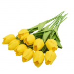 Kunsttulbi lilledega pulmakaunistus pruudikimp Kvaliteetne kunstlill Real Touch Koduaia kaunistus yellow-1pcs
