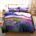 Lilla Voodipesukomplekt Pol&uuml;ester Tekikott Padjakate 3D Tekikott Lavendel Liblikas Kahekordne T&auml;issuuruses Kuningas Queen &Uuml;heinimesevoodi 135x200cm 2pcs