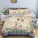 Egiptuse tekikottide komplekt Vana-Egiptuse skriptiga pol&uuml;estrist lohukott lastele poistele vaarao p&uuml;ramiid voodipesukomplekt Egypt Tribal 140x210cm 2pcs