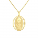 Pendentif Enfants - L&Eacute;A & ARTHUR - Motif GAR&Ccedil;ON - Or Jaune 375 - Dimensions 20x14mm - Bijou Anallergique