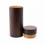 Cylindrical Bamboo Wood Spectacle Case Retro Bamboo Spectacle Case Natural Bamboo Color Storage Box Moisture-proof pruun