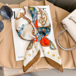 Luksuslikud br&auml;ndi sallid naistele Sallprinteriga siidist satiinist hijabist sall, naiste bandaan, 70*70 cm, kandilised sallid naistele