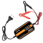 Mitmekordne kaitse auto/haagissuvila/ATV/paadi 12V 2A intelligentne auto mootorratta akulaadija pliiakudele AGM geelakudele LCD-ekraaniga automaatne EU Black Orange