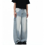 Ameerika High Street Jeans Meeste S&uuml;gis Trendikas Br&auml;nd Ins L&otilde;dvad Laiad Sirged P&uuml;ksid Veidi Laienevad P&uuml;ksid S helesinine v&auml;rv