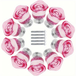 6 tk Roosad kristallist sahtlinupud kapi t&otilde;mbunupud Vintage l&auml;bipaistvad nupud riidekapi ja muu koduk&ouml;&ouml;gi kaunistuse jaoks koos kinnituskruviga 6pcs