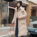 Naiste Talveriided Kapuutsiga Pikk Sulejope Jakk Polsterdatud Trenchcoat Tuulejope Parkad Naistele V&auml;ljas XL beež