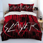 Slayer Heavy Metal Band Music tekkvoodipesukomplekt, tekikott, padjap&uuml;&uuml;r, kuningasuuruses voodipesukomplekt kingituseks AU Single 140x210cm