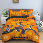 Aafrika etniline voodipesukomplekt Oranž boheemlaslik stiil Tekikate King Queen Vintage Naine Pol&uuml;ester Tekikate teismelistele t&auml;iskasvanutele 70x133cm 2pcs