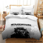 M&auml;ng Metal Gear Solid Solid Snake Voodipesukomplekt &Uuml;he-Twin-T&auml;is-Queen-King-Suurusega Voodikomplekt T&auml;iskasvanu Laste Magamistoa Tekikoti Komplektid Anime 70x133cm 2pcs black
