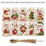 50Tk/100tk J&otilde;uluretro loominguline j&otilde;uluvana silt, j&otilde;ulukinke s&otilde;numikaart, j&otilde;ulukuuse kaunistamise kaart 50pcs