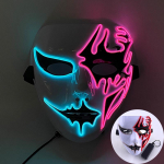 Halloweeni puhastusmask Led Light Up Mask LED hirmutav maskeraadi Cosplay mask mehele naisele Halloweeni kingitus kummitava maja rekvisiidid