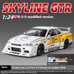1/24 Nissan Skyline Ares GTR R34 Modifitseeritud Superauto Sulamist Valatud S&otilde;iduk Auto Mudel Arvuti Lauaarvuti Kollektsioon Dekoratiivsed Kingitused valge