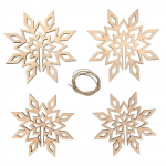 2 flocons de neige 3D en bois pour sapin de No&euml;l