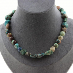 Pierres et Min&eacute;raux. Collier perles Chrysocolle des USA + Chrysocolle de Namibie qualit&eacute; 7A Collier femmes, hommes. Taille personna