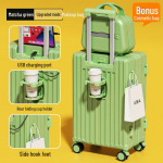 Jaapani stiilis kompaktne v&auml;rske kohver: Vastupidav universaalne ratask&auml;ru noortele, naistele ja meestele naha ja paroollukuga 24 inches