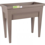 Eda espace potager avec table city veg&table - 76 x 38,5 x h 68 cm - 57 l - taupe