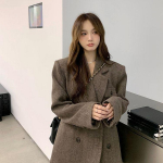 Korea m&otilde;juga &scaron;ikk hall villane naiste mantel, mis suurendab elegantsi s&uuml;gisel/talvel XL kohv
