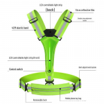 Reguleeritav LED helkurv&ouml;&ouml;vest &ouml;&ouml;jooksuks ja rattas&otilde;iduks, USB-laetav, koos v&auml;lispordikotiga. Adjustable wristband (pair) fluorestseeruv roheline v&auml;rv