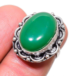 Green Onyx Handmade 925 Sterling Silver Jewelry Ring Size 5.5 i8g83