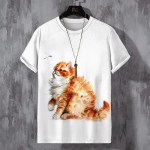 Anime Cat meeste T-s&auml;rk Suvine mood l&uuml;hikeste varrukatega 3D tr&uuml;kiga multikas meeste riided T-s&auml;rk meestele Vintage igap&auml;evased vabaaja topid S