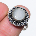 Aqua Chalcedony Handmade 925 Sterling Silver Jewelry Ring Size 8.5 t8j31