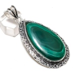 Natural Malachite Gemstone 925 Sterling Silver Jewelry Pendant 2.68 w2v01