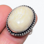 Natural Unakite Gemstone Handmade 925 Sterling Silver Jewelry Ring Size 7.5 y8v70