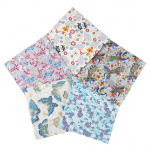 Jaapani stiilis lilleline puuvillakanga komplekt: 5 v&auml;rvi patchwork k&auml;sit&ouml;&ouml;projektide jaoks