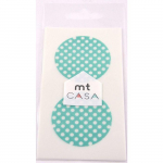 Masking Tape MT CASA SEAL Sticker rond en washi pois fond mint - Masking Tape (MT) Vert