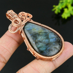 Labradorite Handmade Copper Wire Wrap Jewelry Pendant 2.76 y7c14