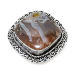 Tube Agate Handmade 925 Sterling Silver Jewelry Ring Size 7 h7r05