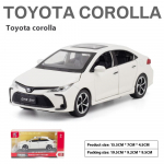 Survevalatud 1/32 Skaala TOYOTA Corolla Sulamist Automudeli Simulatsioon Metallist S&otilde;iduk Heli ja Valgus Miniatuuride Kollektsioon Trendikad Kaunistused Kingitused valge