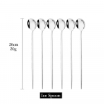 6 tk kohvi segamise lusikaga s&ouml;&ouml;giriistade komplekt mahl Kuld tee lusikad s&ouml;&ouml;gin&otilde;ud j&auml;&auml;tis pika varrega k&uuml;hvel lauan&otilde;ud k&ouml;&ouml;giriistad