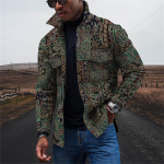 Meeste moetrend igap&auml;evane vabaaja tr&uuml;kitud pikkade varrukatega n&ouml;&ouml;biga sulejope L