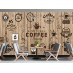 K&auml;sitsi maalitud kohviku tapeet kaasaegne v&auml;rske kohvik restorani tahvel seinapaber 3D kohvitapeet 200 cm(W) x 140 cm(H)