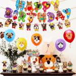 40 tk Koerte s&uuml;nnip&auml;evapeo tarvikud Kaasas tordikatted &Otilde;hupallid Koerte b&auml;nnerid