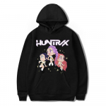 KPop Deemonik&uuml;ttide Graafilise Prindiga Meeste Naiste Kapuutsid S&uuml;gis Vabaaja Pullover Higip&uuml;ksid Kapuutsiga Mood Hip Hop Dressipluus Riided XS must