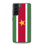 Coque T&eacute;l&eacute;phone &ndash; Samsung &ndash; Galaxy S21 &ndash; Drapeau Suriname &ndash; Souple &ndash; mitmev&auml;rviline