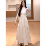 Kanna &otilde;rna stiilitemperamendiga Muse Fan k&otilde;rgtasemel superhea v&auml;limusega valget kaelusega kleiti suveks XL- (recommended 110-60kg)