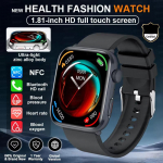 2025 Uued Verer&otilde;hu Tervise NFC Nutikellad Meestele 24-tunnise S&uuml;dame L&ouml;&ouml;gisagedusega Bluetooth K&otilde;ne AI Diagnostika Nutikellad IOS-ile Androidile Black Silicone