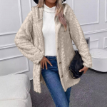 Naiste &uuml;hev&auml;rviline moekas vabaaja soe moekas teemantpl&uuml;&uuml;sis kapuutsiga kardiganmantel M