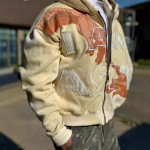 ZYLLO Hip-hop Trendikas Streetwear Y2K Harajuku Ameerika Retro T&auml;hetr&uuml;kiga Kapuutsikas Zippriga Punk Vabaaja V&auml;rviline &Uuml;legabariidiline Dressipluus S aprikoosi
