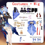 Ysir Sea Lantern Festival Ganyu Skin Cos M&auml;ng Xuanyu Yaofang Ganyu Cosplay Set Naine L must/sinine