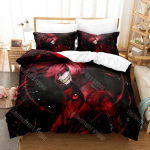 3D Prinditud Hazbin Hoteli Voodipesukomplekt &Uuml;hekohaline Kaksik T&auml;issuuruses Kuninganna Kuningas Suuruses Voodikomplekt T&auml;iskasvanud Laps Magamistuba Tekikotikomplektid EU Twin(135x200cm)